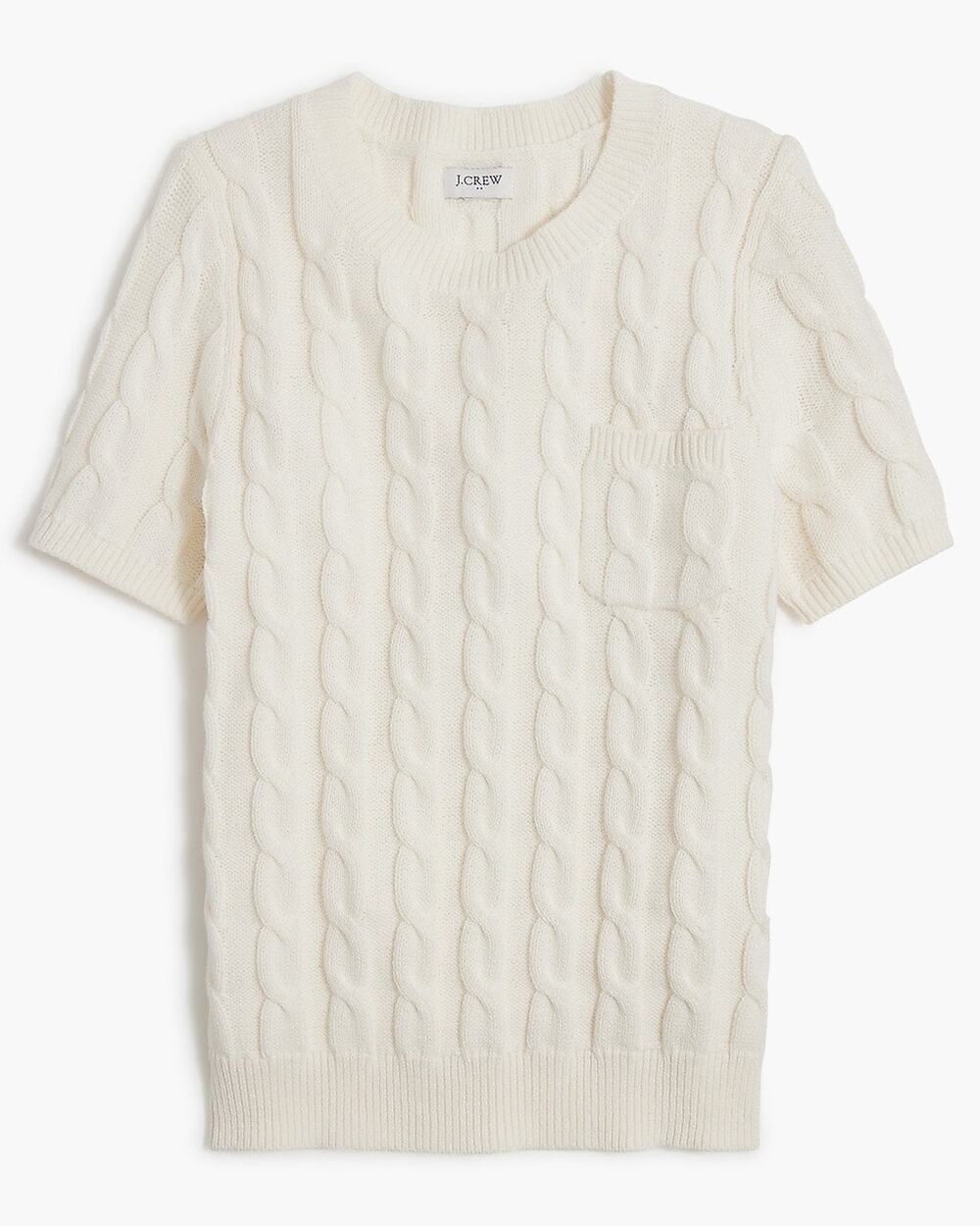 J. Crew Short-Sleeve Cable Crewneck Sweater
